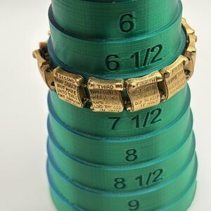 Vintage Ten Commandments gold tone link charm bracelet-inspirational religious